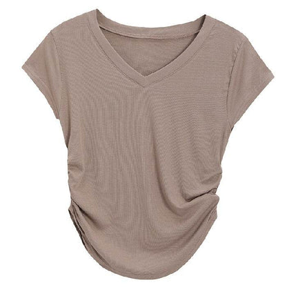 V-neck short-sleeved T-shirt - Price Value Store