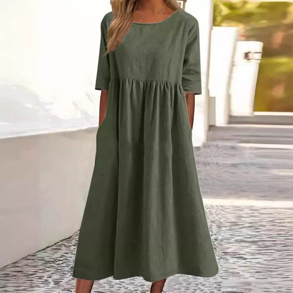 Loose round-neck dress - Price Value Store