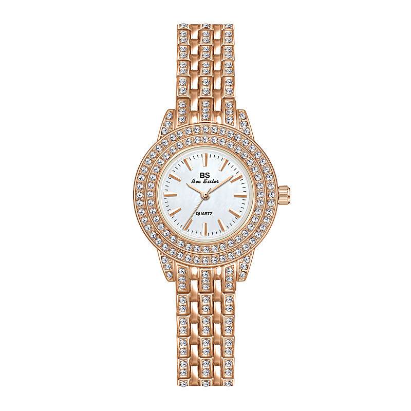 Luxury Diamond Women's Watch with Mother-of-Pearl Dial - Price Value Store