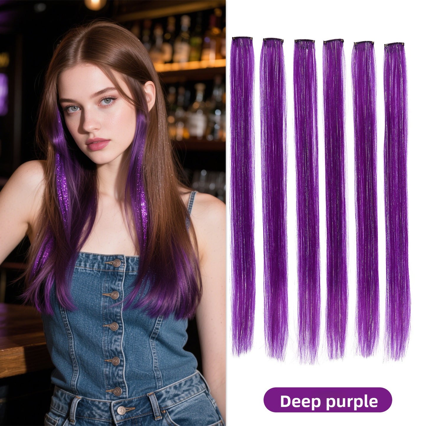 Laser-hung ear-dyed wig pieces