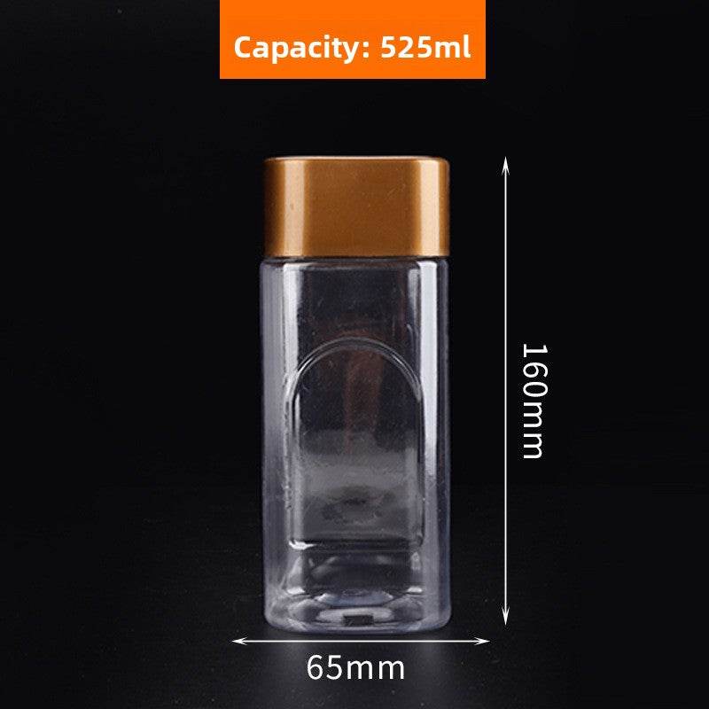Square Transparent PET Plastic Storage Jars with Lids (300ml?700ml). - Price Value Store