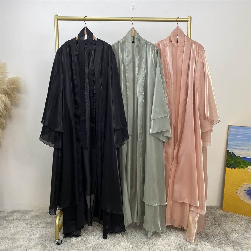 Shiny satin cardigan dress - Price Value Store