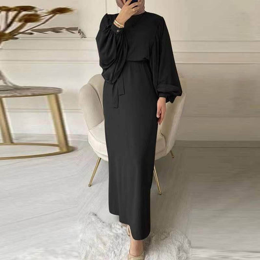 A tight-fitting, low-cut, long-sleeved dress - Price Value Store