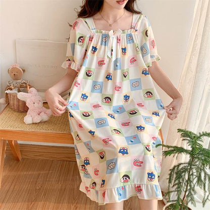 Plus-size ice silk nightgown - Price Value Store