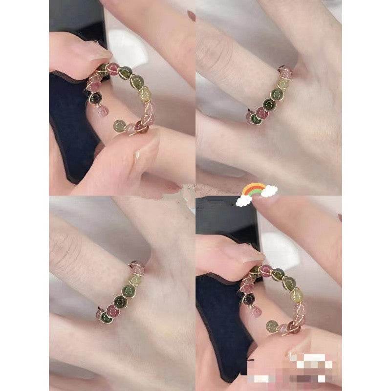 Colored crystal bead ring - Price Value Store