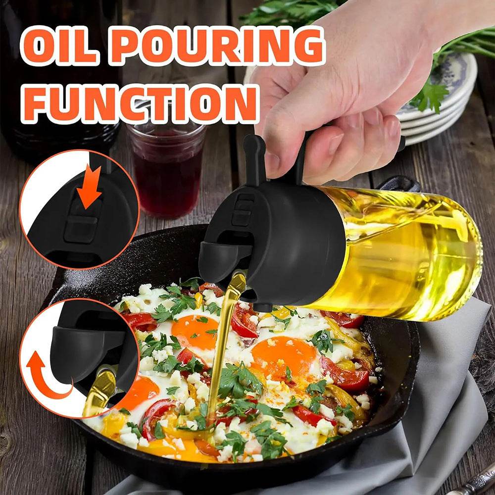 470ml Oil Sprayer 2 in 1 Glass Kitchen Oil Bottle for Home Use - Price Value Store