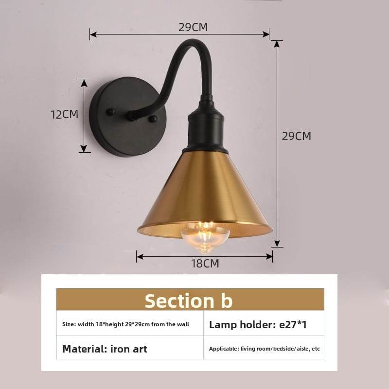 American style loft Industrial Wind bedside wall lamp Villa courtyard outdoor wall lamp restaurant bar decorative lighting fixtures - Price Value Store