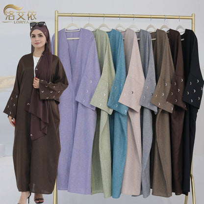 Embroidered elegant cardigan robe - Price Value Store
