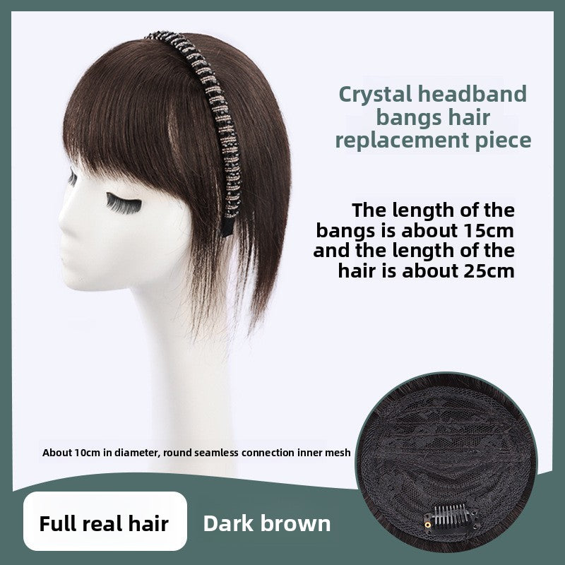 Real hair wig hair band bangs one