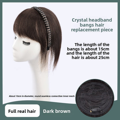 Real hair wig hair band bangs one
