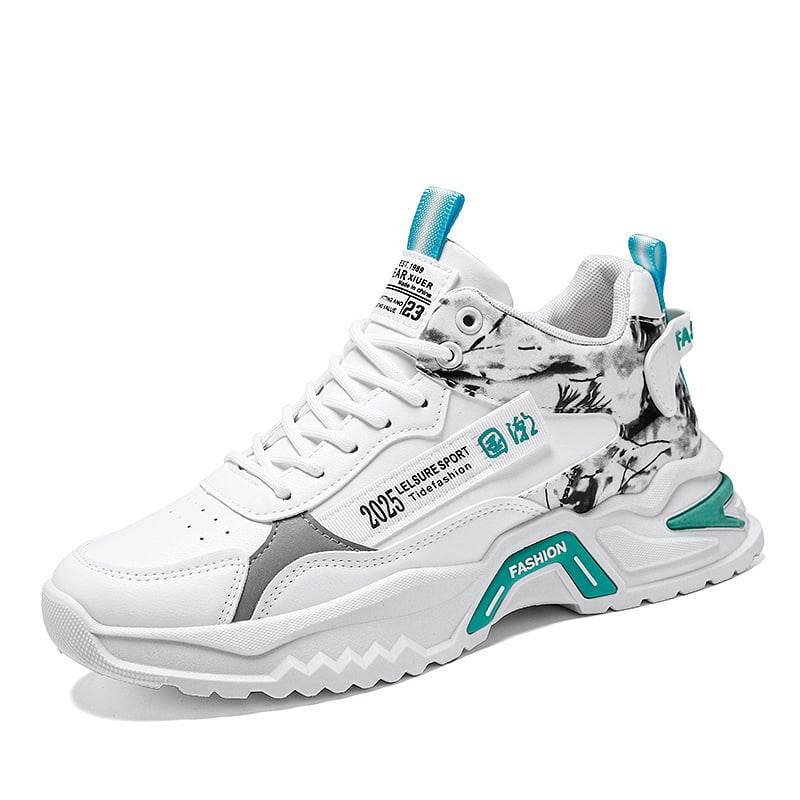 Autumn High-top Men's Shoes Fashion New White Sports Shoes Male Students Ins Trendy Running Casual Torre Shoes - Price Value Store