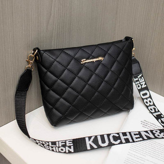 Diamond plaid bucket bag 2025 new ladies bag high texture design women's bag Korean style shoulder bag - Price Value Store