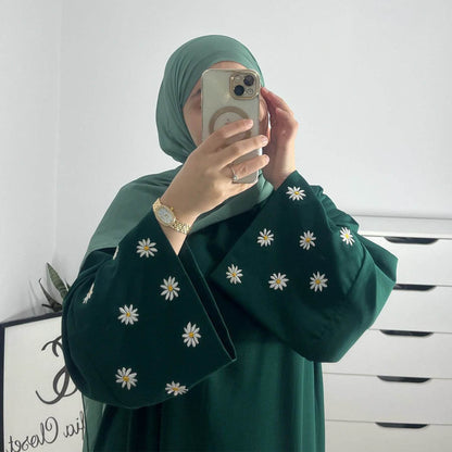 Turkey Elegant Embroidered Daisy dress Robe - Price Value Store