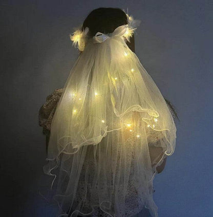 LED Light-Up Wedding Veil with Hair Clip for Women and Kids - Price Value Store