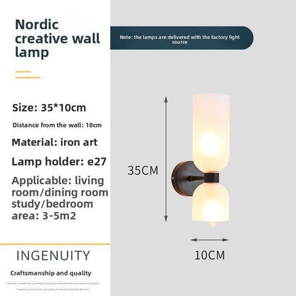 Nordic post-modern wall lamp retro wall lamp up and down lighting bedside lamp bed and breakfast hotel personalized wall lamp - Price Value Store