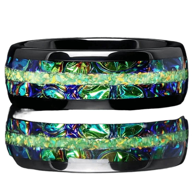 Green Opal Stainless Steel Ring - Price Value Store