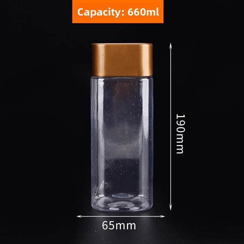 Square Transparent PET Plastic Storage Jars with Lids (300ml?700ml). - Price Value Store