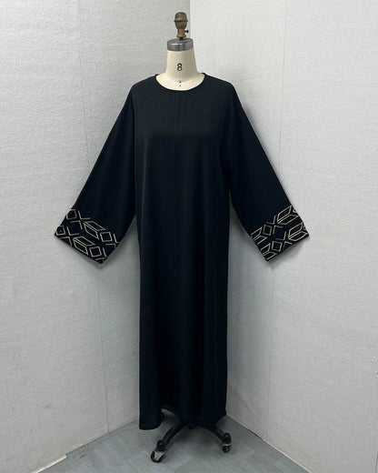 Embroidered Abaya Dress with Gold Thread - Price Value Store