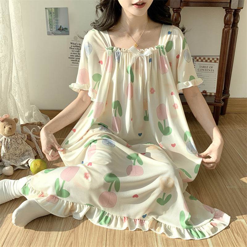 Plus-size ice silk nightgown - Price Value Store