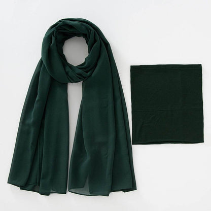 Modal Elastic Bucket Cap with Pearl Chiffon Scarf Set - Price Value Store