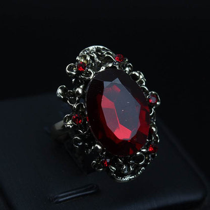 Retro Adjustable Crystal Stone Ring for Women - Vintage Geometric Jewelry - Price Value Store