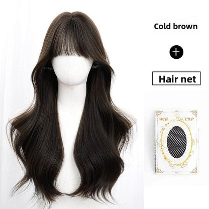 Long curly hair with bangs and a full wig - Price Value Store