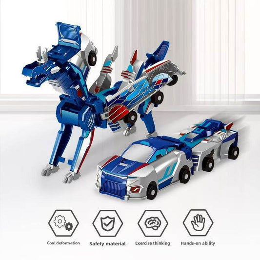 Silver-Winged Dragon Magnetic Transformable Toy Car - Price Value Store