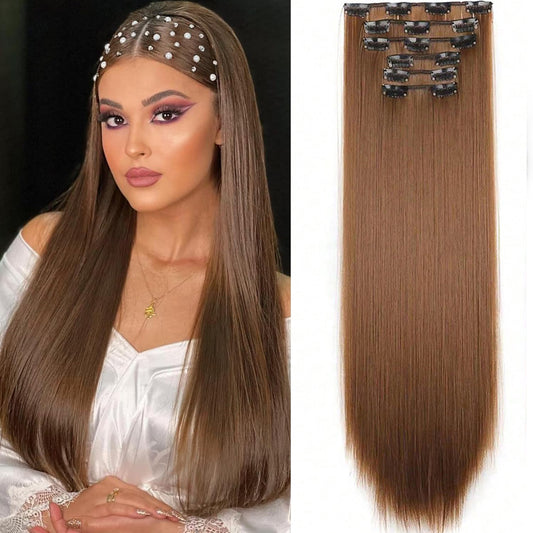 Long straight black hair wig for women
