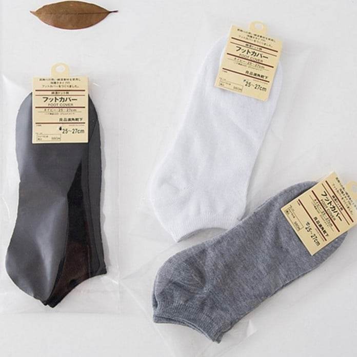 Men's Ankle Socks - Polyester Cotton Blend, Invisible, Solid Color - Price Value Store