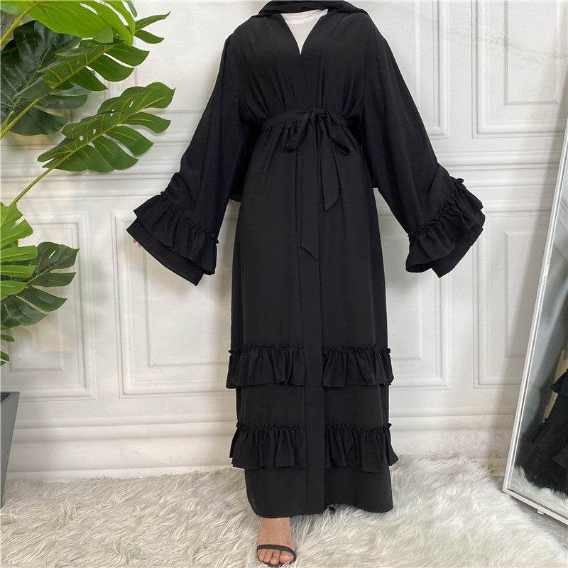Puff sleeve buttoned cardigan robe - Price Value Store