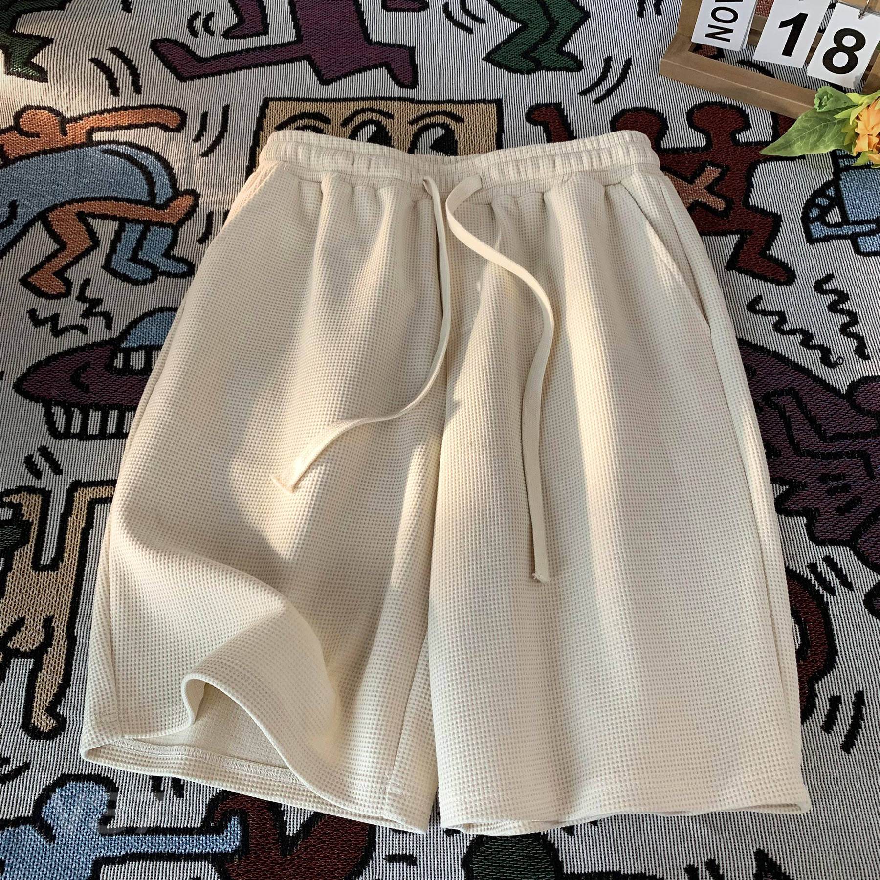 Thin five-inch waffle shorts - Price Value Store