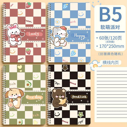 Cute Animal Coil Notebook with Hard Cover - A5/B5, 60 Sheetsd - Price Value Store