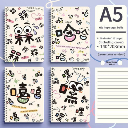 Cute Animal Coil Notebook with Hard Cover - A5/B5, 60 Sheetsd - Price Value Store