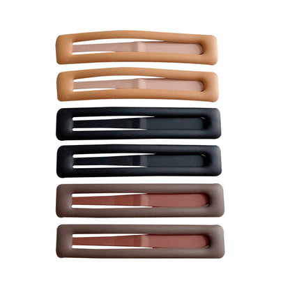 Matte Push-Type Long Hair Clips