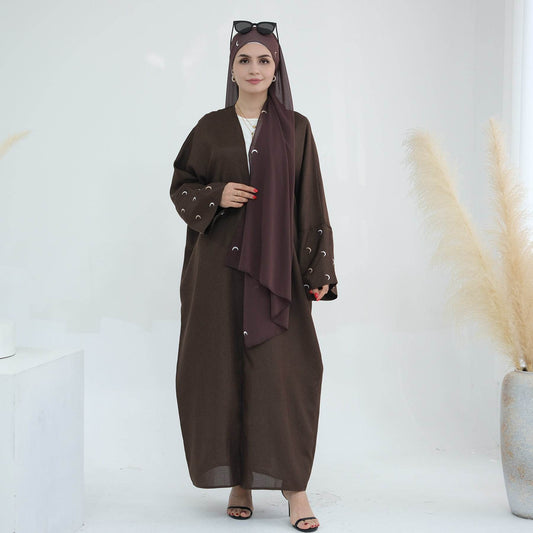 Embroidered elegant cardigan robe - Price Value Store