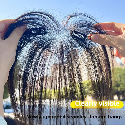 Full Real Hair Top of Head Front Front Bangs Wig
