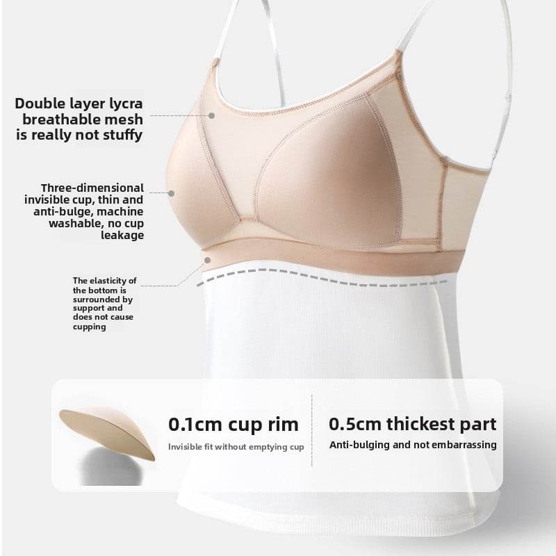 Mulberry Silk Built-in Bra Sling Vest ? Breathable & Lightweight - Price Value Store