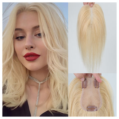 A golden wig with bangs for women