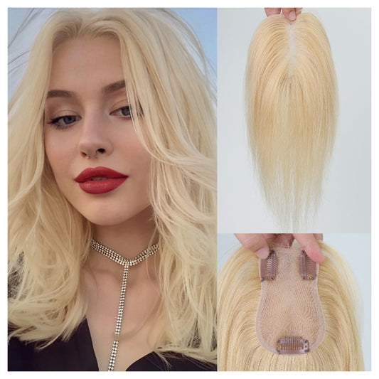 A golden wig with bangs for women
