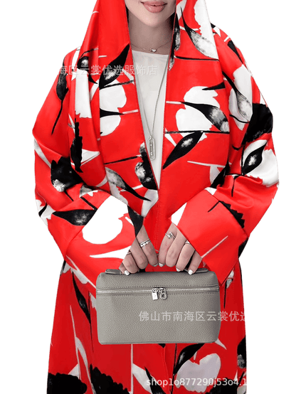 Long-sleeved printed robe with headscarf - Price Value Store