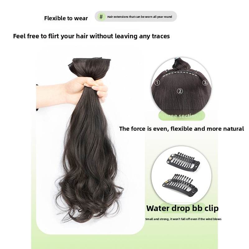 Three-piece large wavy wig pieces - Price Value Store