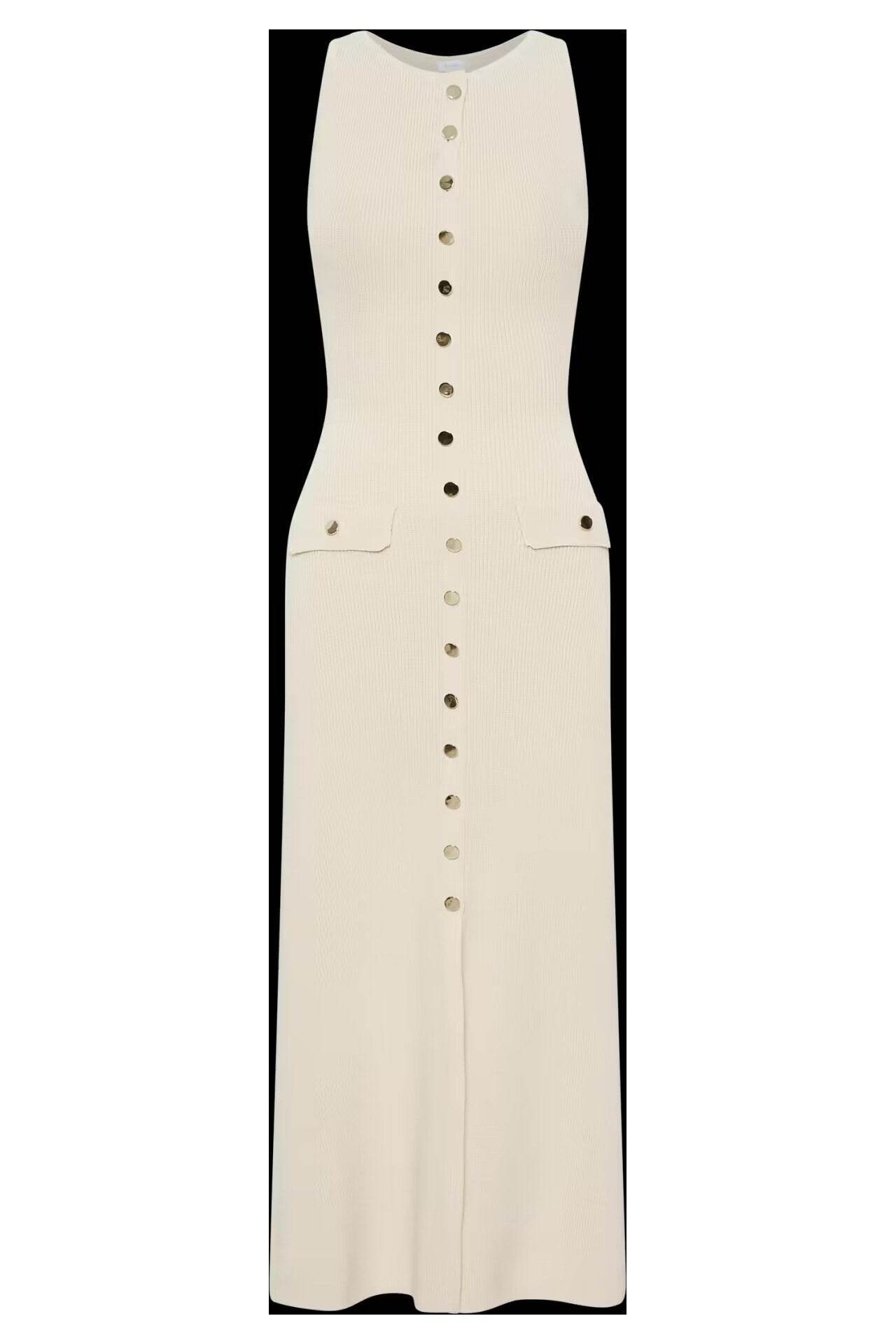 2025 Summer New Sleeveless Round Neck Slim Knitted Dress - Price Value Store