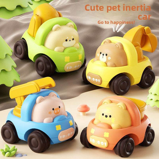 Inertia Cartoon Animal Engineering Vehicle Toy Set for Kids - Price Value Store