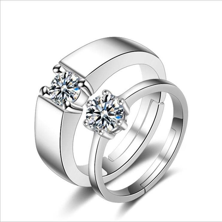 Deep as the Sea Six-claw Inlaid Zircon Ring Women's Fashion Opening Adjustable Couple Ring - Price Value Store