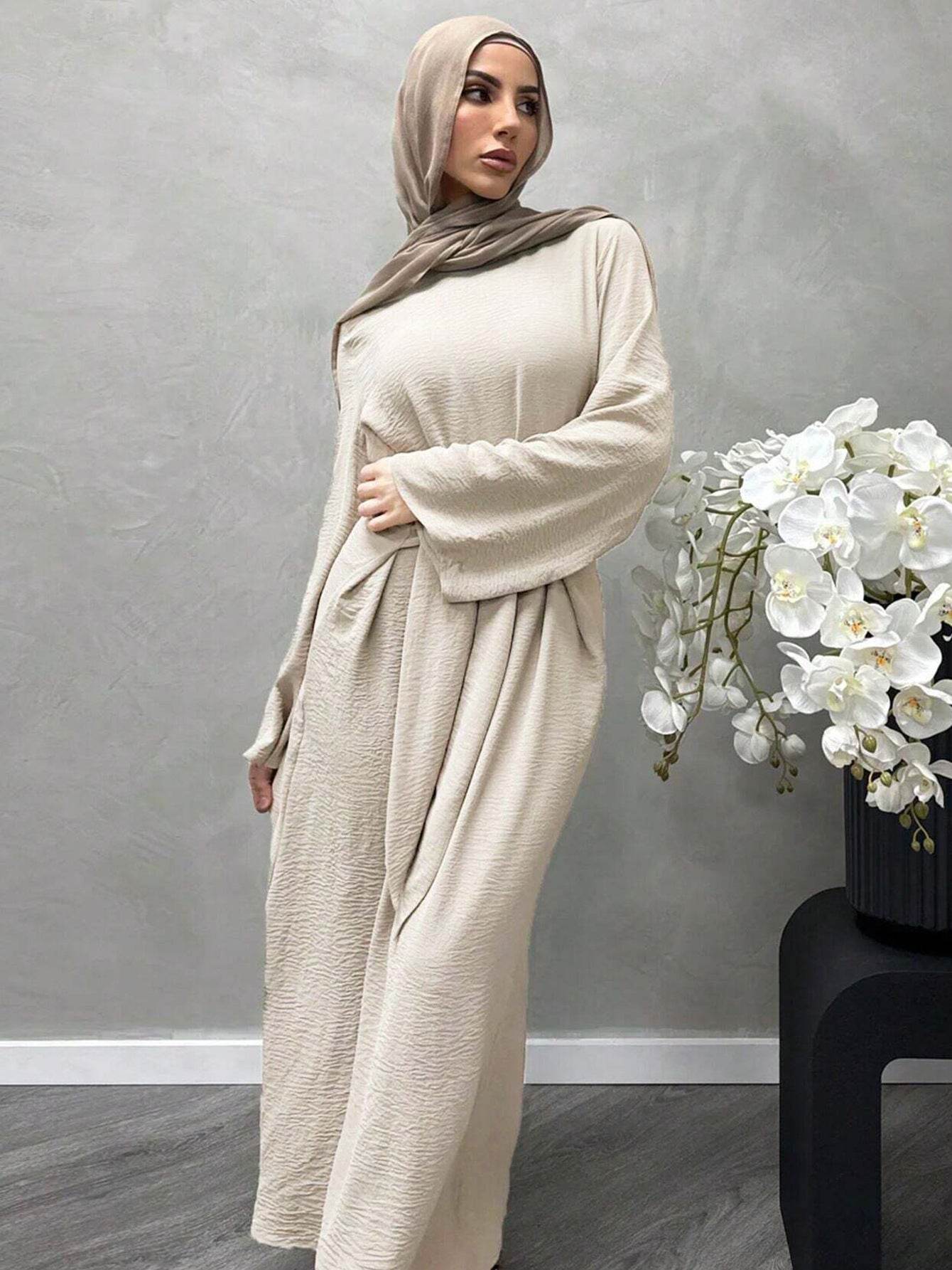 Southeast Asian tie long-sleeved dress - Price Value Store