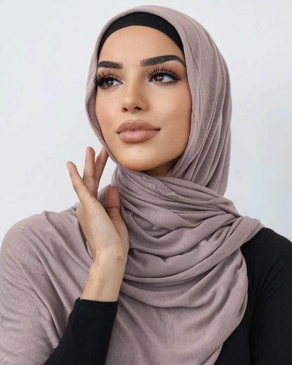 Solid-color lustrous cotton scarf for women - Price Value Store