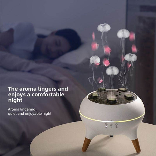 Cross-Border Popular Jellyfish Aromatherapy Machine Home Bedroom Essential Oil Remote Control Automatic Spray Jellyfish Smoke Ring Humidifier - Price Value Store