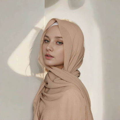Solid-color women's headscarf with head wrap - Price Value Store