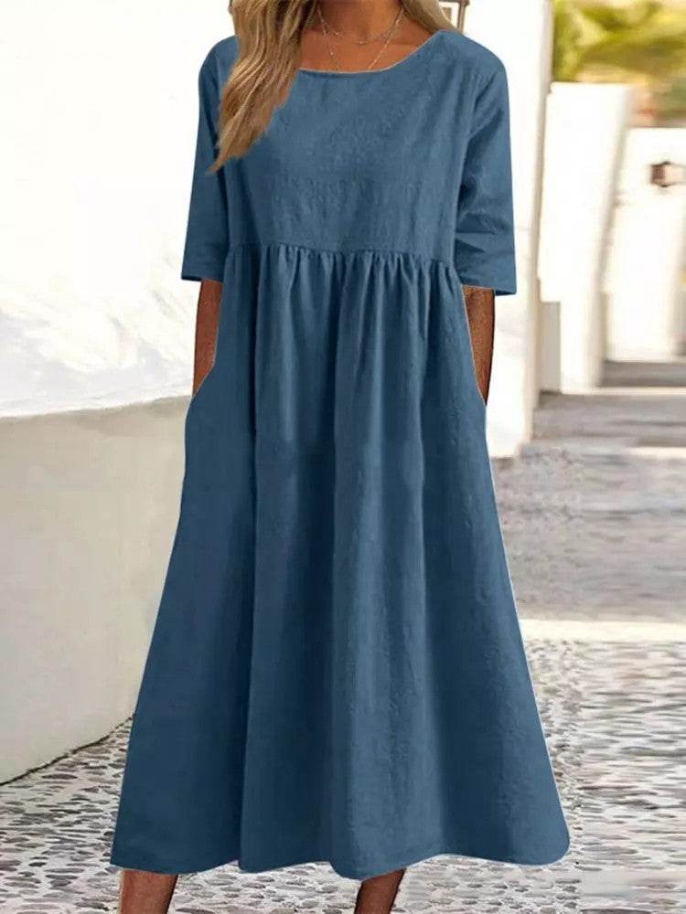 Loose round-neck dress - Price Value Store