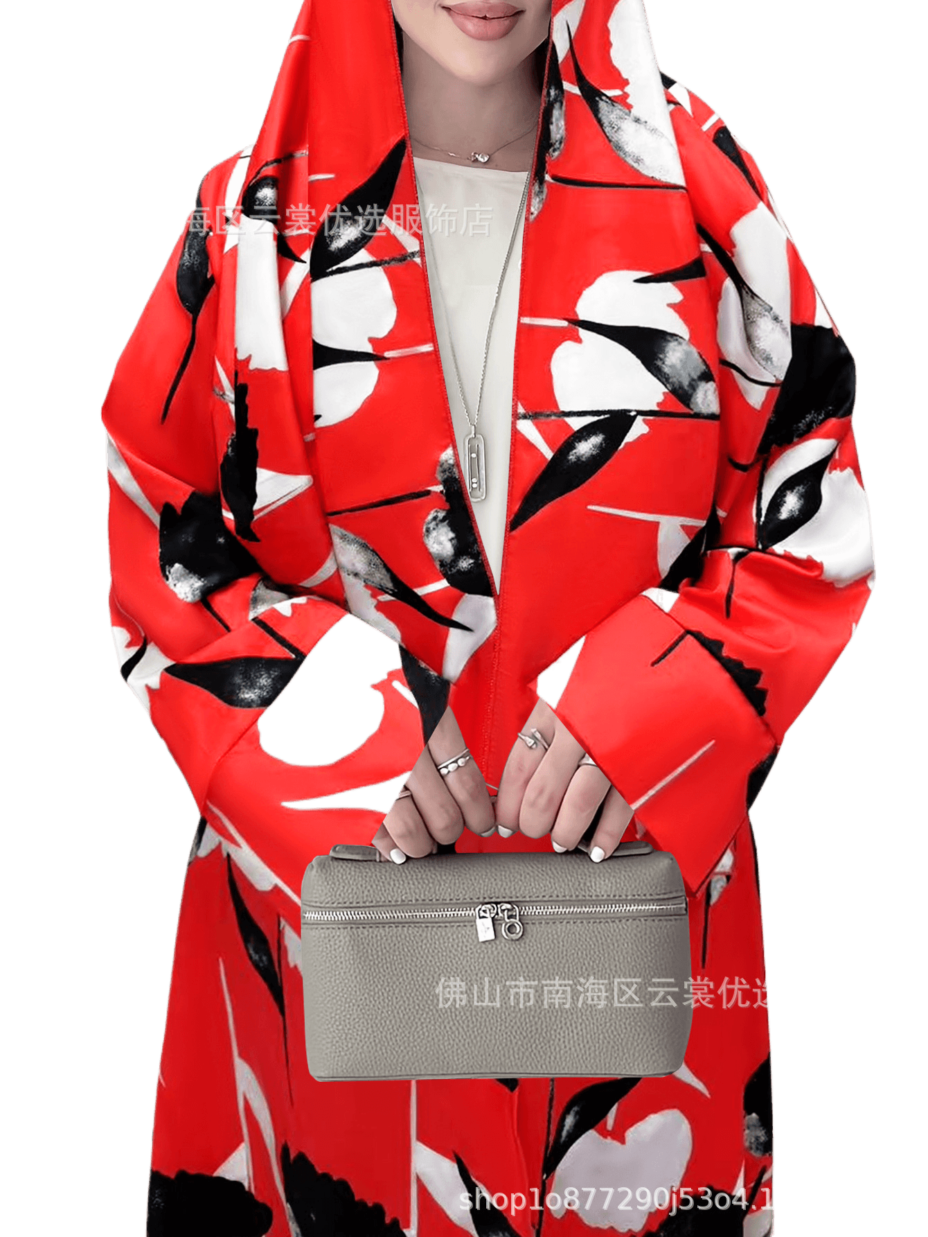 Long-sleeved printed robe with headscarf - Price Value Store